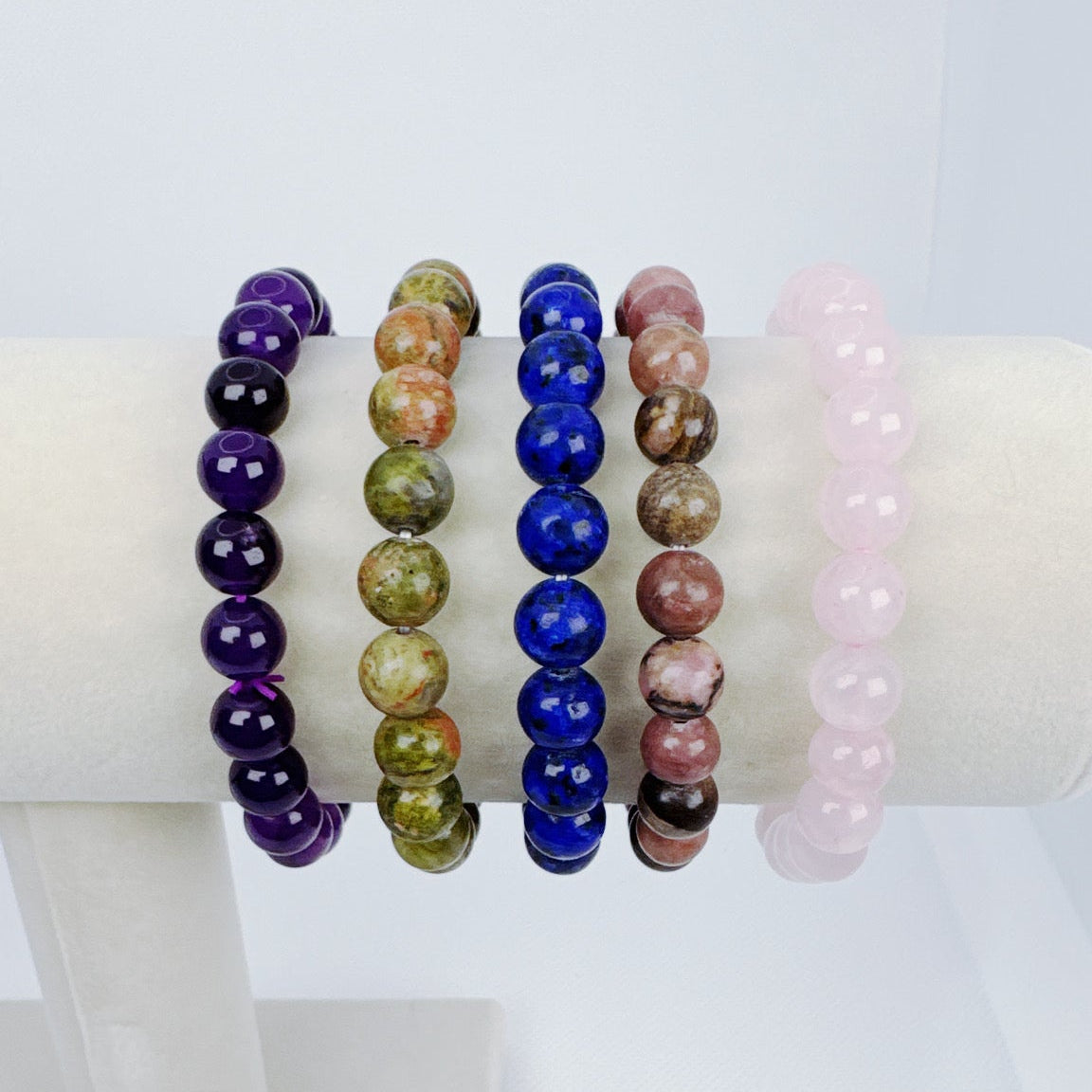 Beaded Bracelet Natural Stone - Rose Quartz