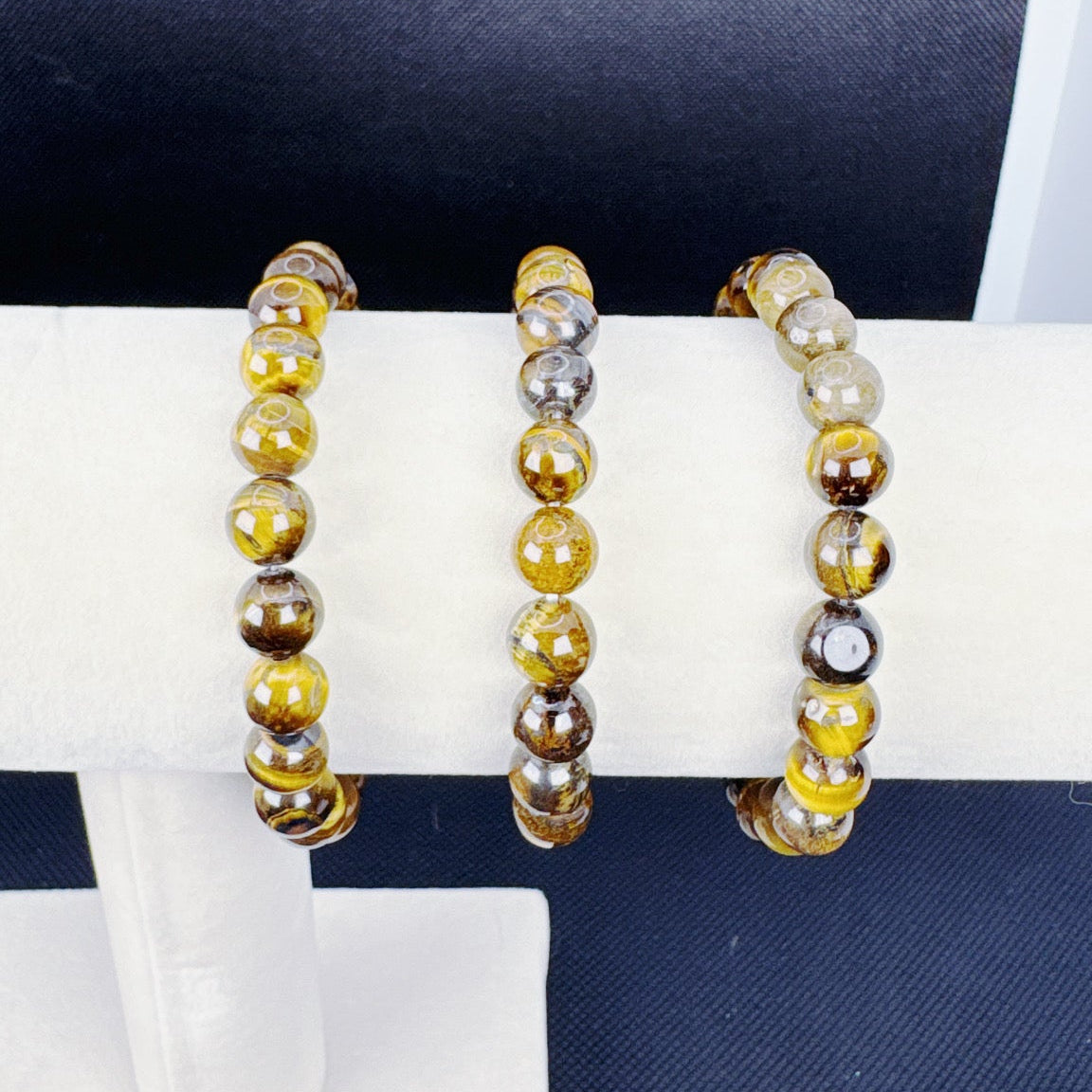 Pulsera de Cuentas de Piedra Natural - Ojo de tigre