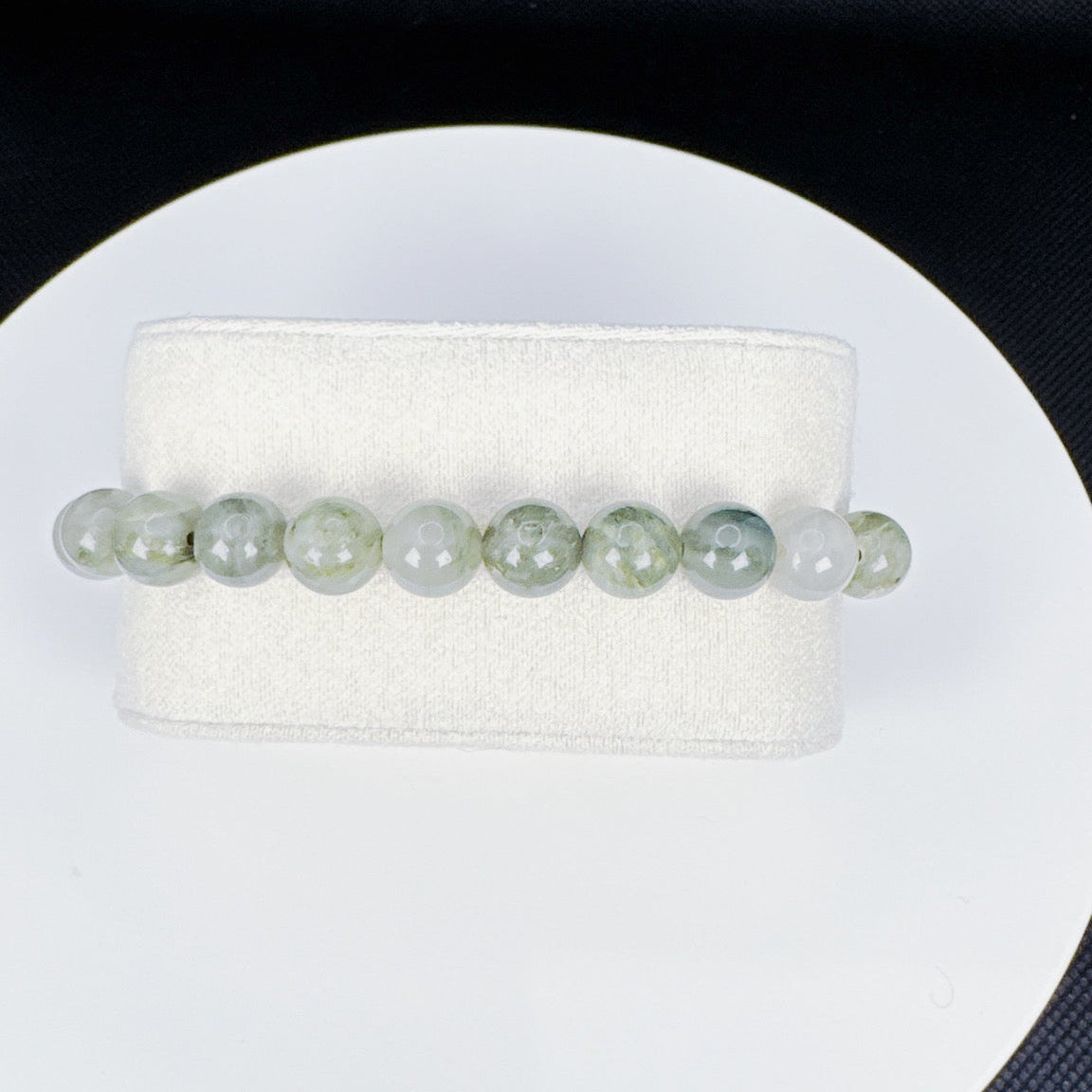 Pulsera de Cuentas de Piedra Natural - Ágata Musgosa