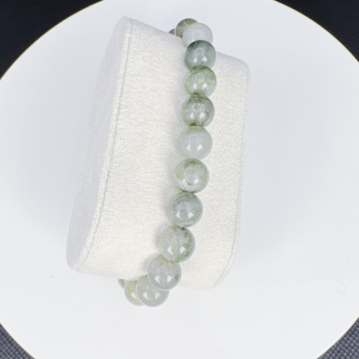 Pulsera de Cuentas de Piedra Natural - Ágata Musgosa
