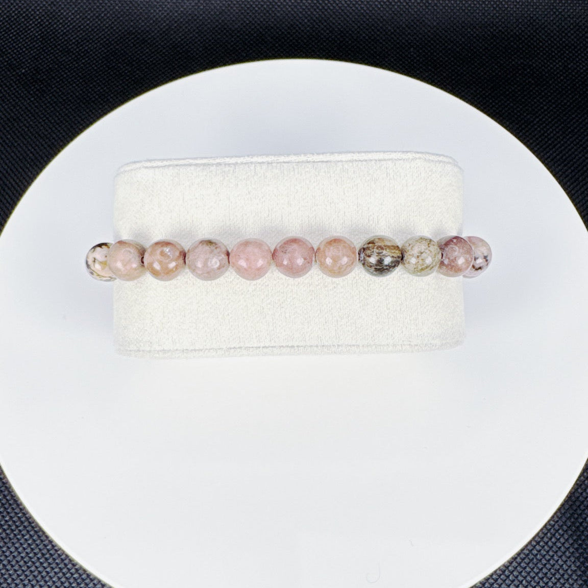 Pulsera de cuentas de piedra natural - Rodonita