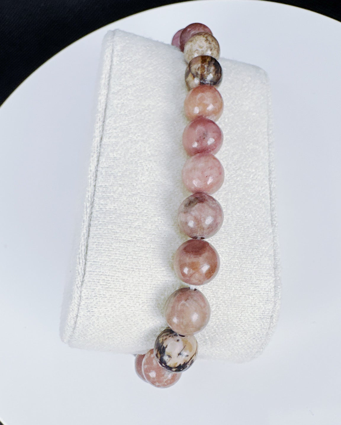 Pulsera de cuentas de piedra natural - Rodonita