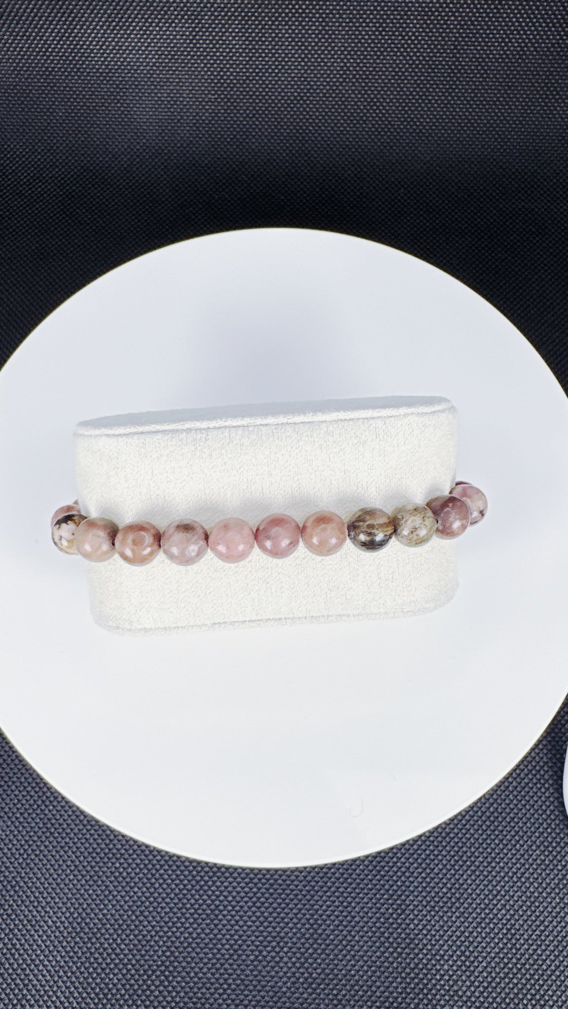Pulsera de cuentas de piedra natural - Rodonita